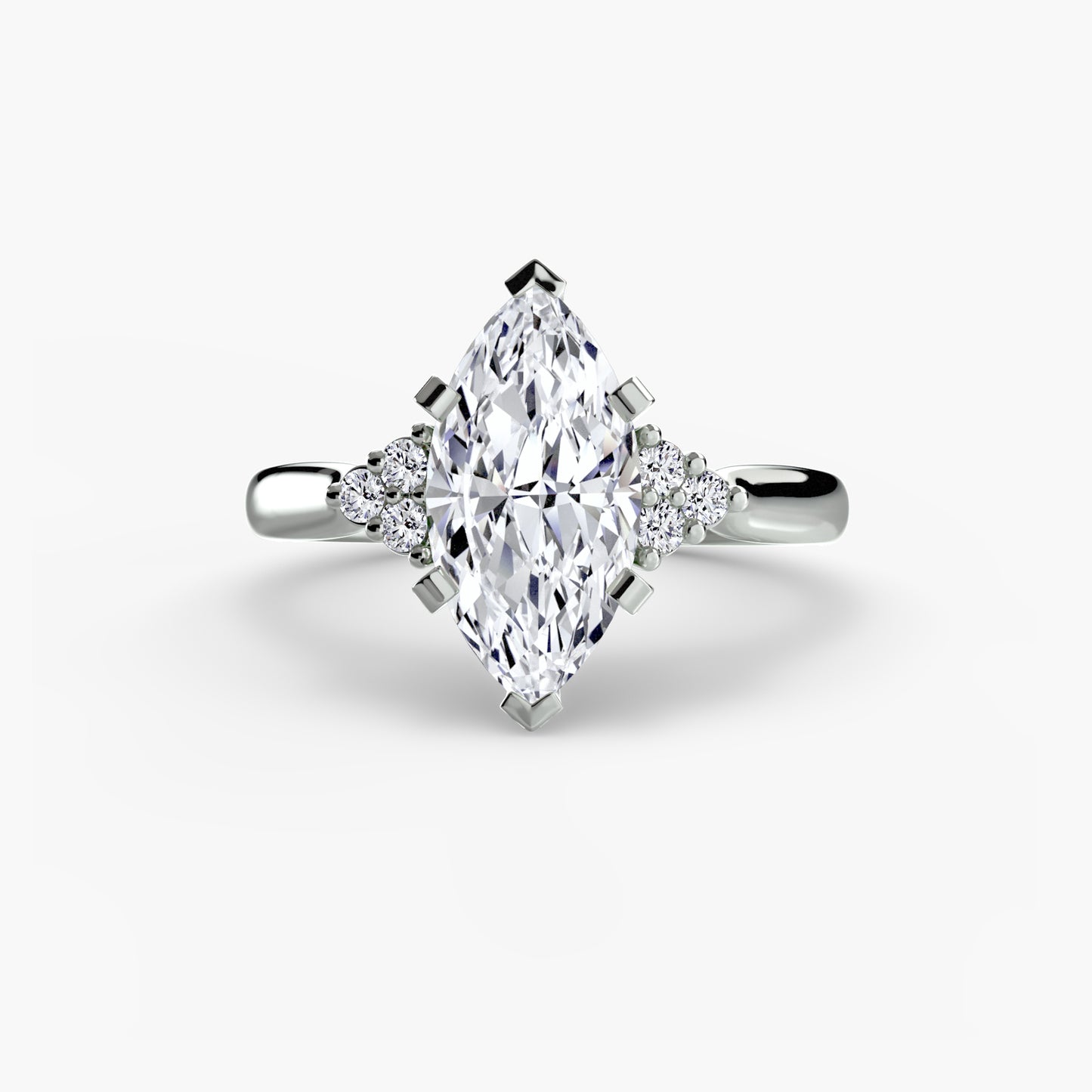 Solitaire with Cluster Shoulders 2