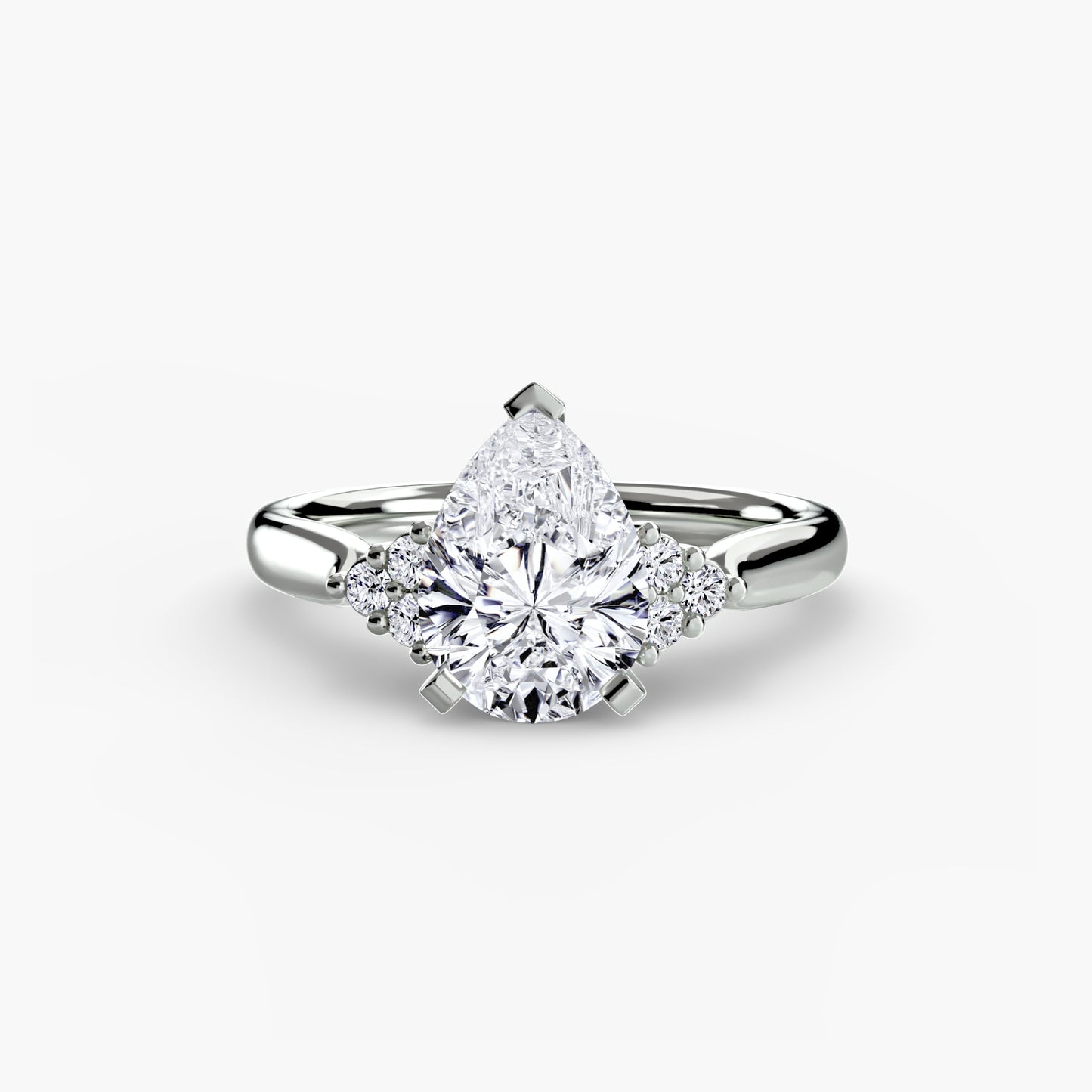 Solitaire with Cluster Shoulders 2