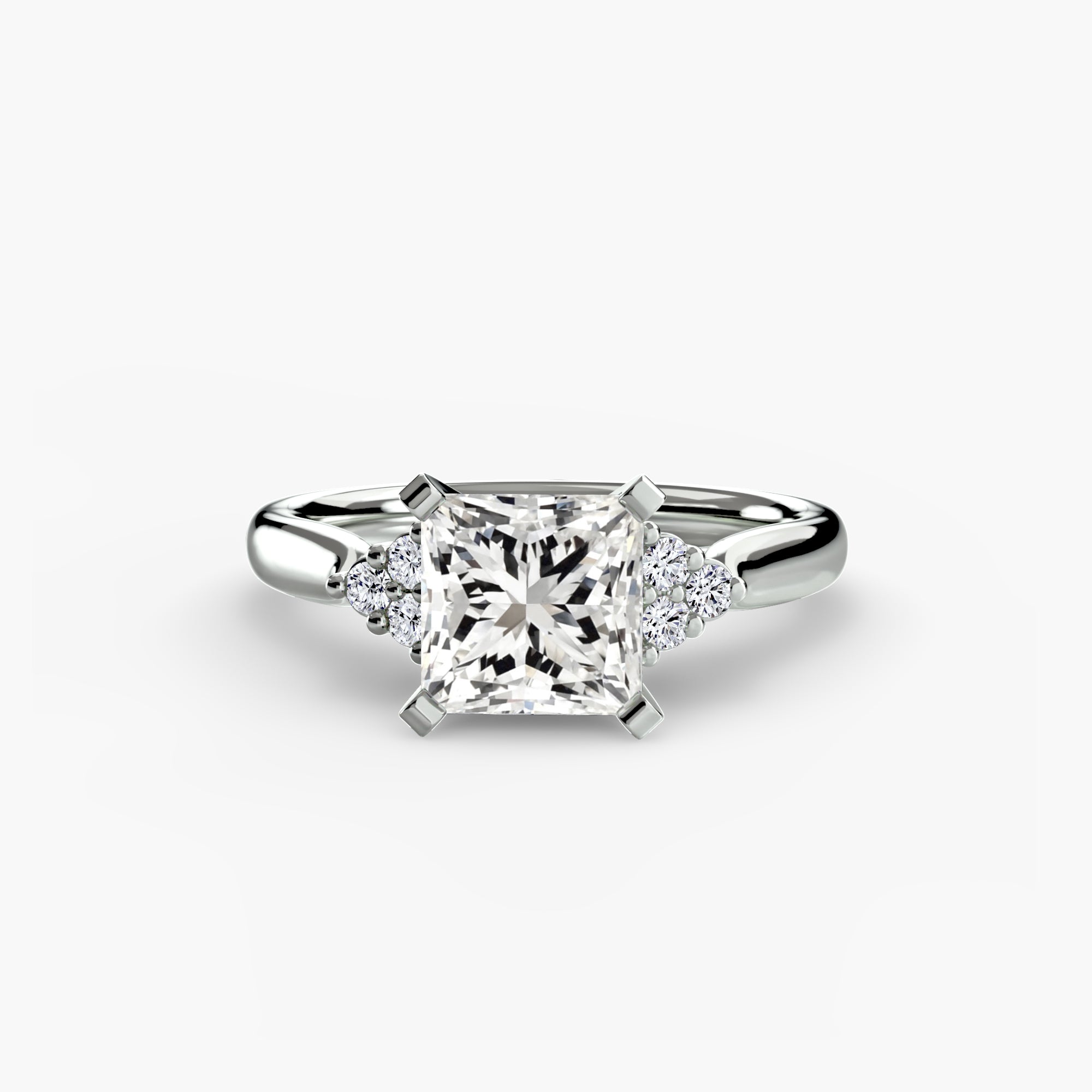 Solitaire with Cluster Shoulders 2