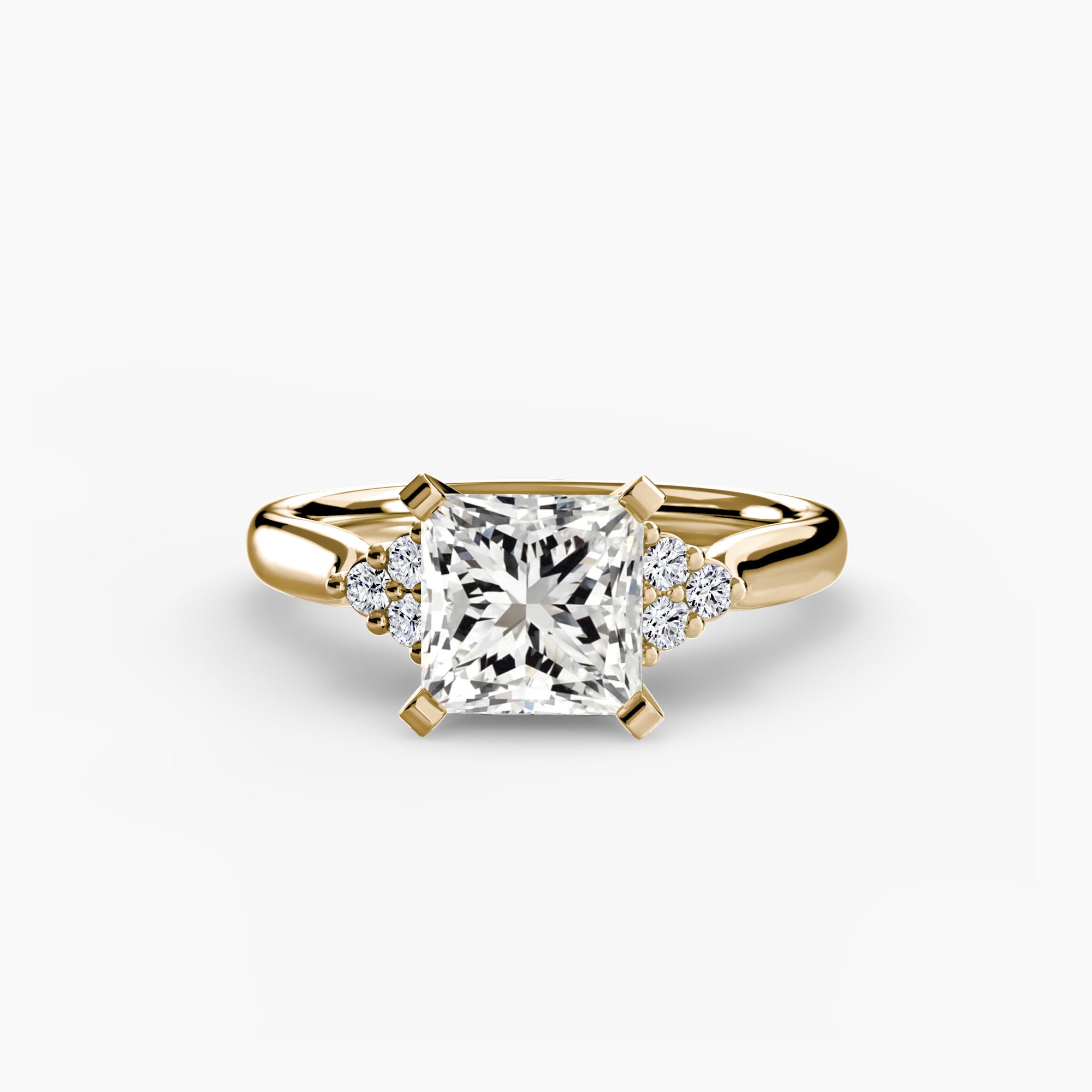 Solitaire with Cluster Shoulders 2