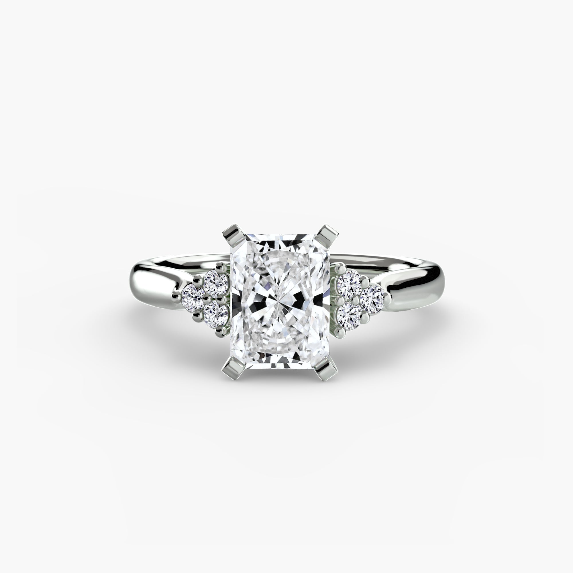 Solitaire with Cluster Shoulders 2