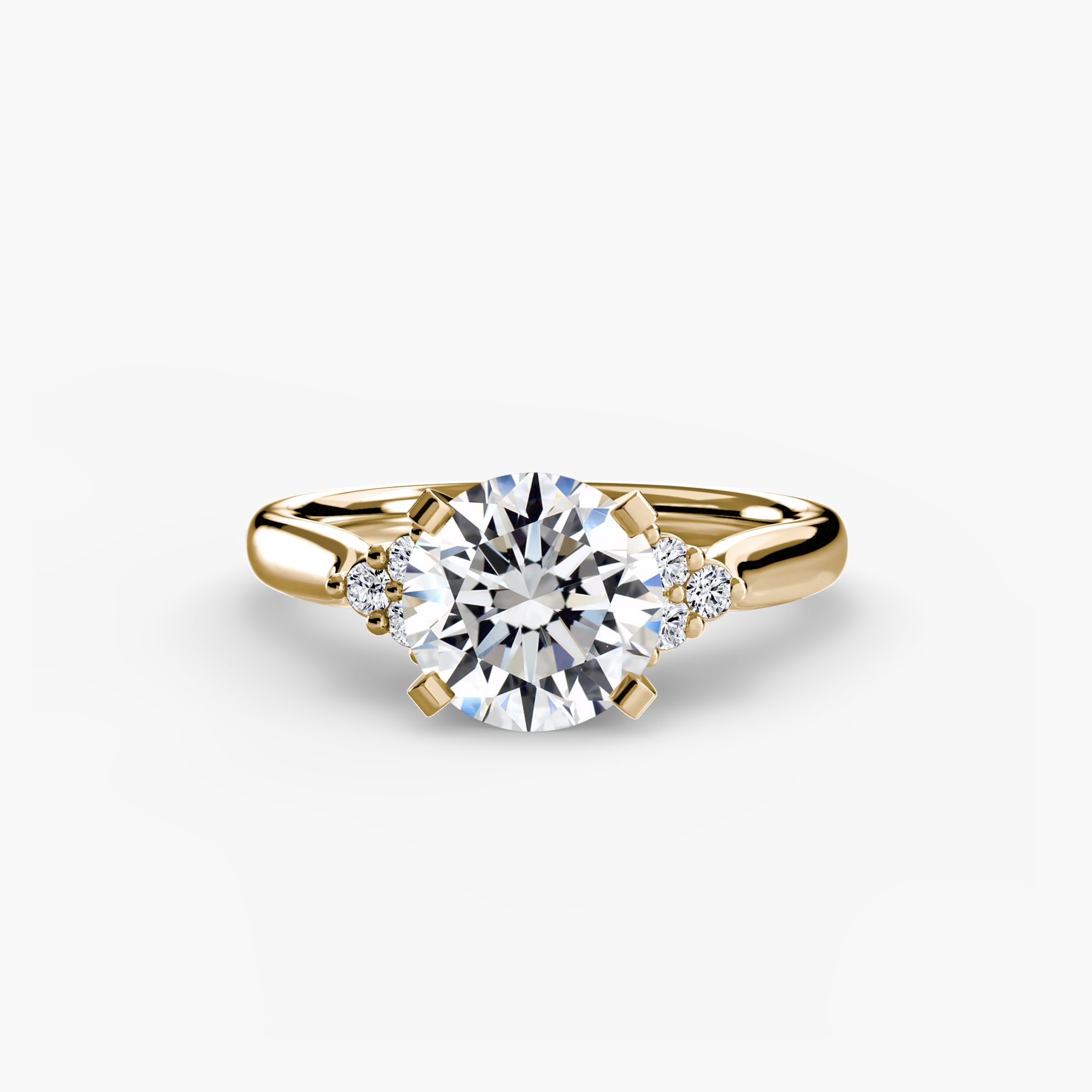 Solitaire with Cluster Shoulders 2